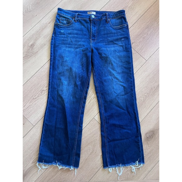 Kut from the Kloth Denim - Kut from the Kloth Kelsey Fab Ab High Rise Ankle Flare Jeans Dark Wash S 14 X123